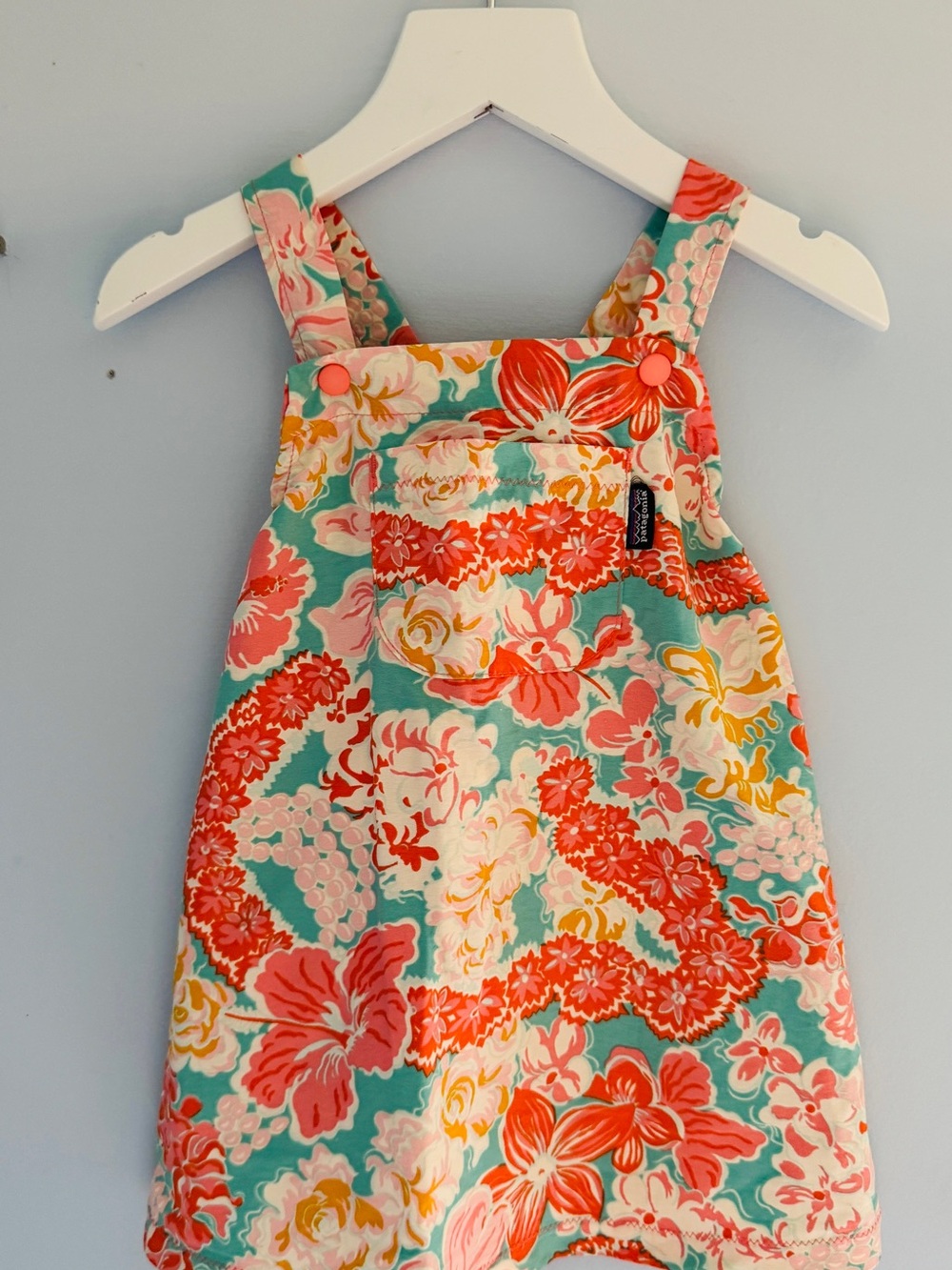 Patagonia Coral, Aqua & Pink Floral Top